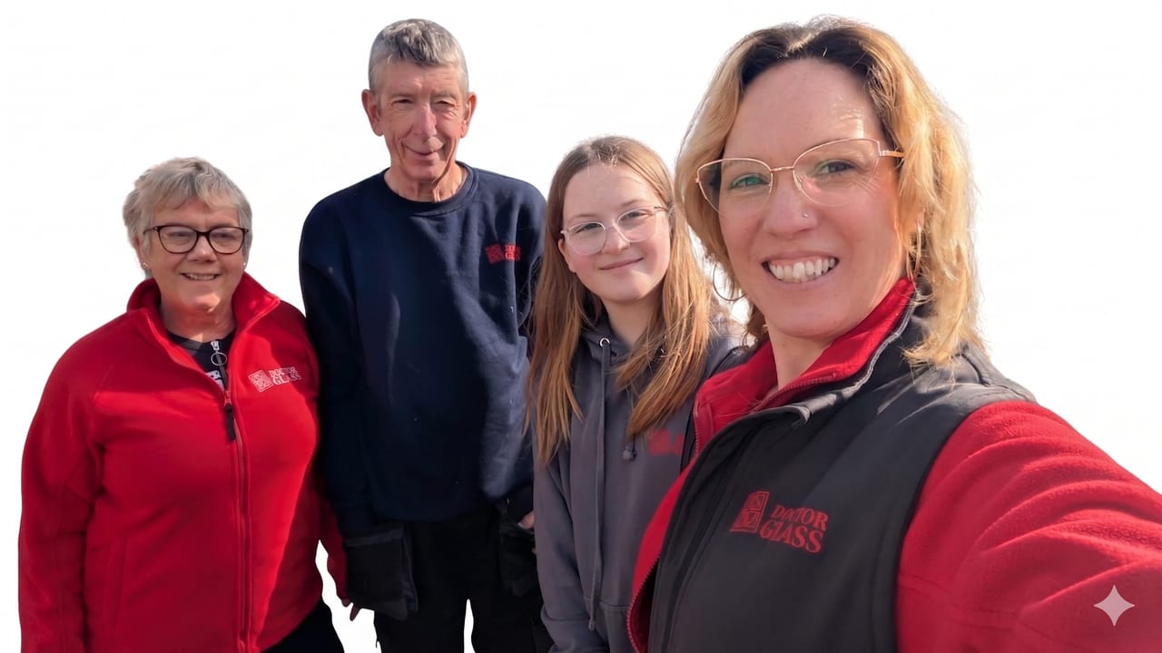 The Doctor Glass family — Nickie and Chris and family